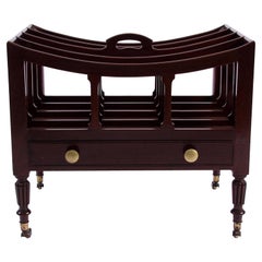 English 19th Century Mahogany Wooden Magazine Rack