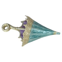 English 19th Century Majolica Umbrella Wall Pocket