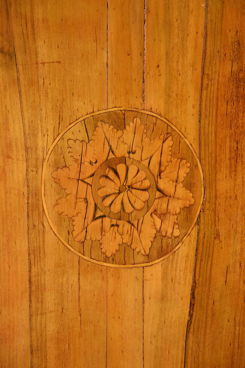 Inlay English 19th Century Marquetry Style Drop Front Desk