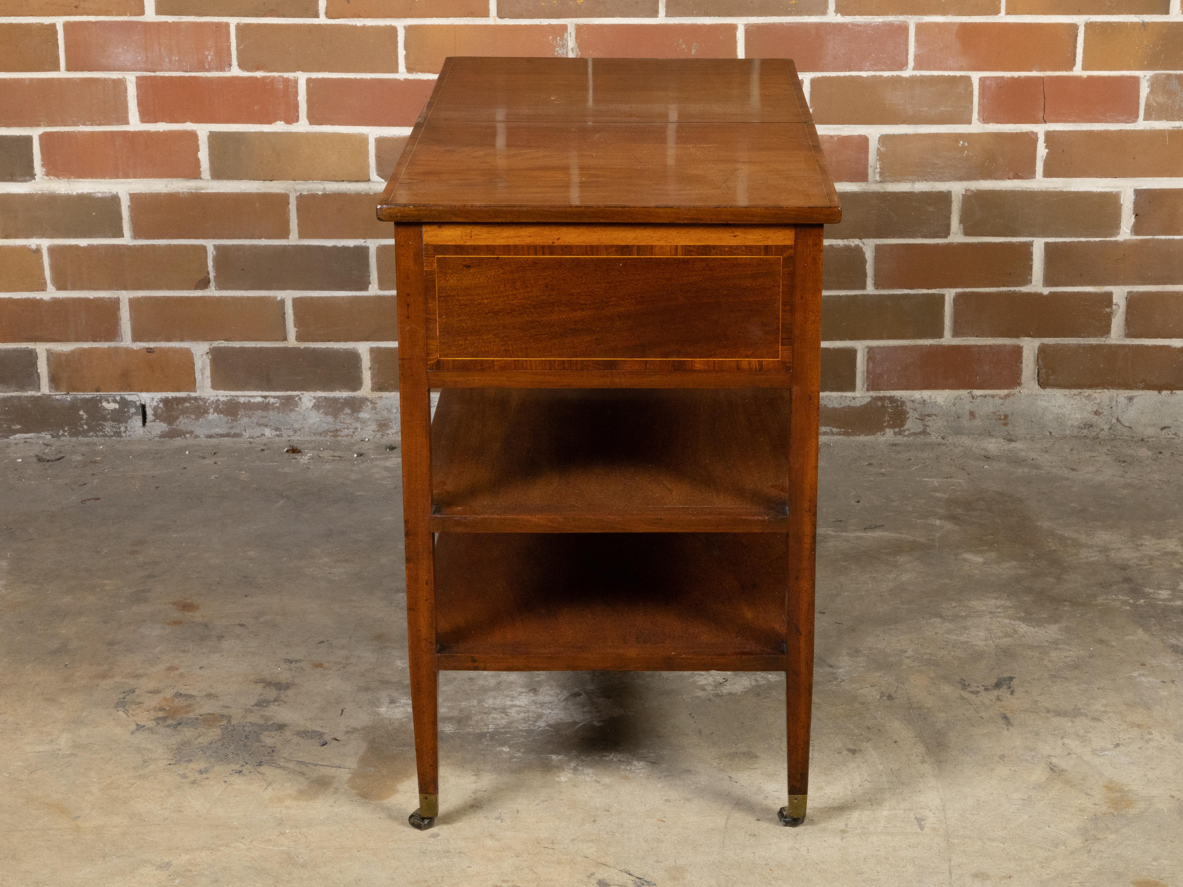English 19th Century Metamorphic Table with Lift Top, Drawers and Shelves For Sale 6