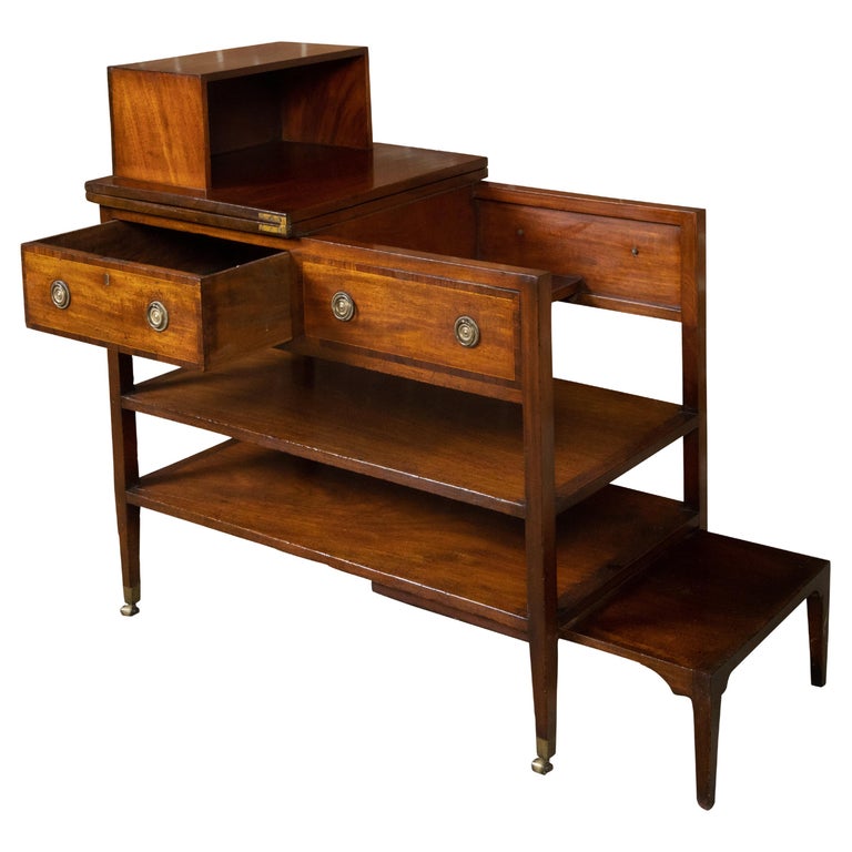 English 19th Century Metamorphic Table with Lift Top, Drawers and