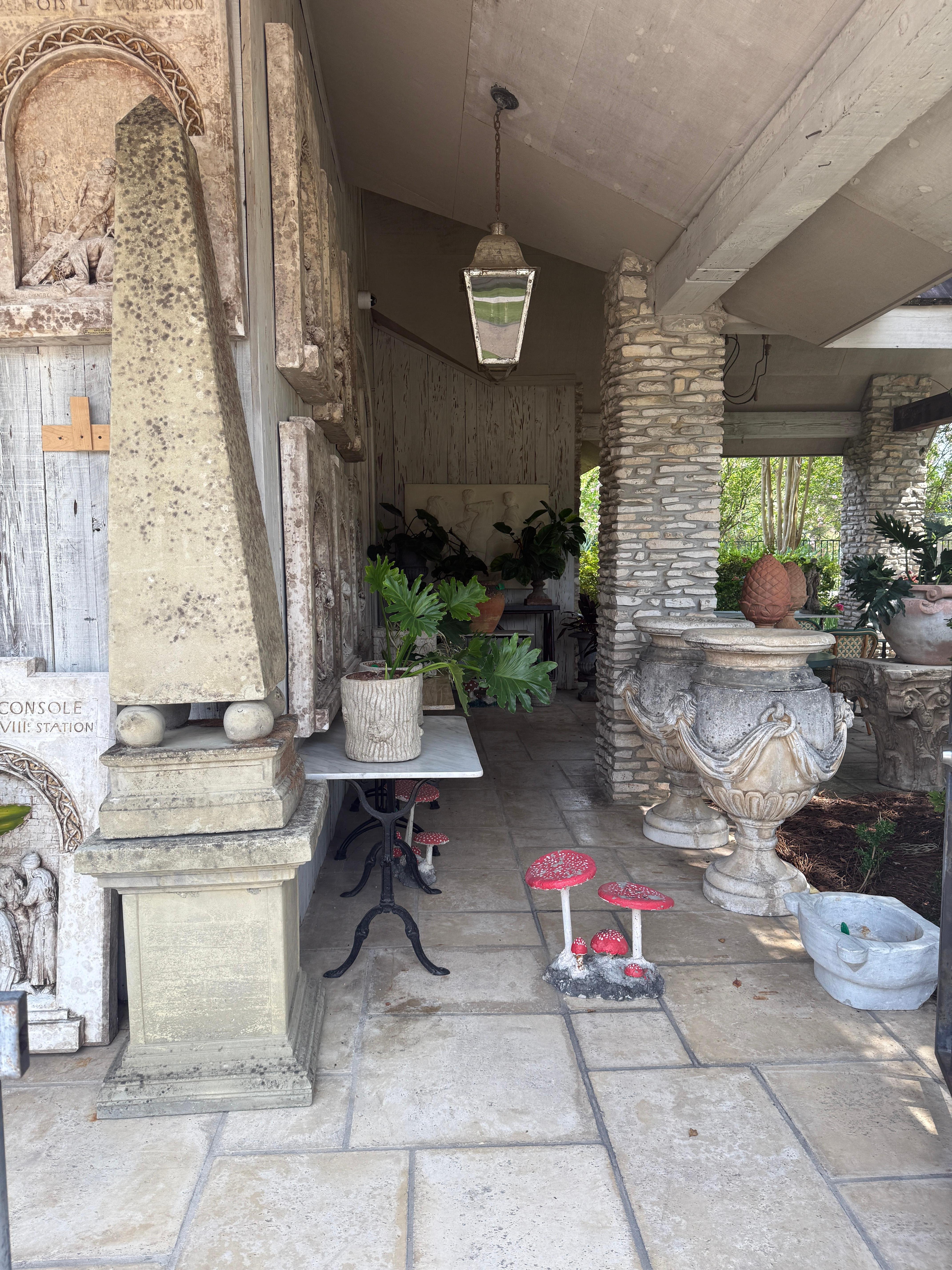 Grand Tour English 19th Century Monumental Garden Obelisk For Sale