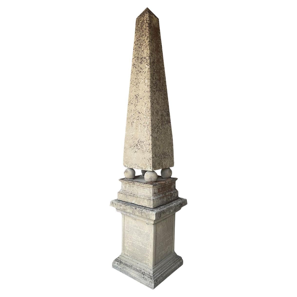 English 19th Century Monumental Garden Obelisk