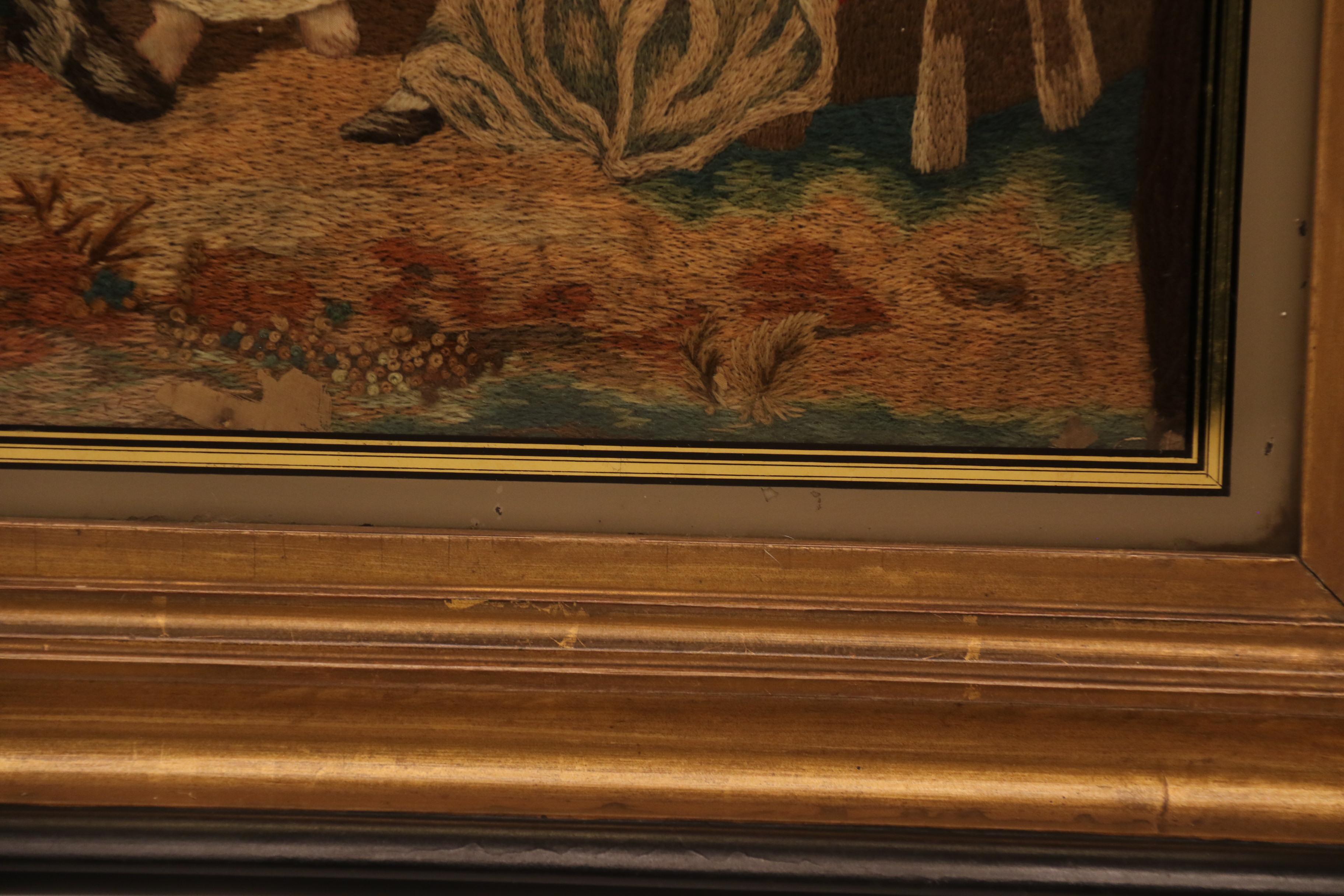 Tableau en soie peint à l'aiguille et à la main du 19e siècle, vers 1830 en vente 5