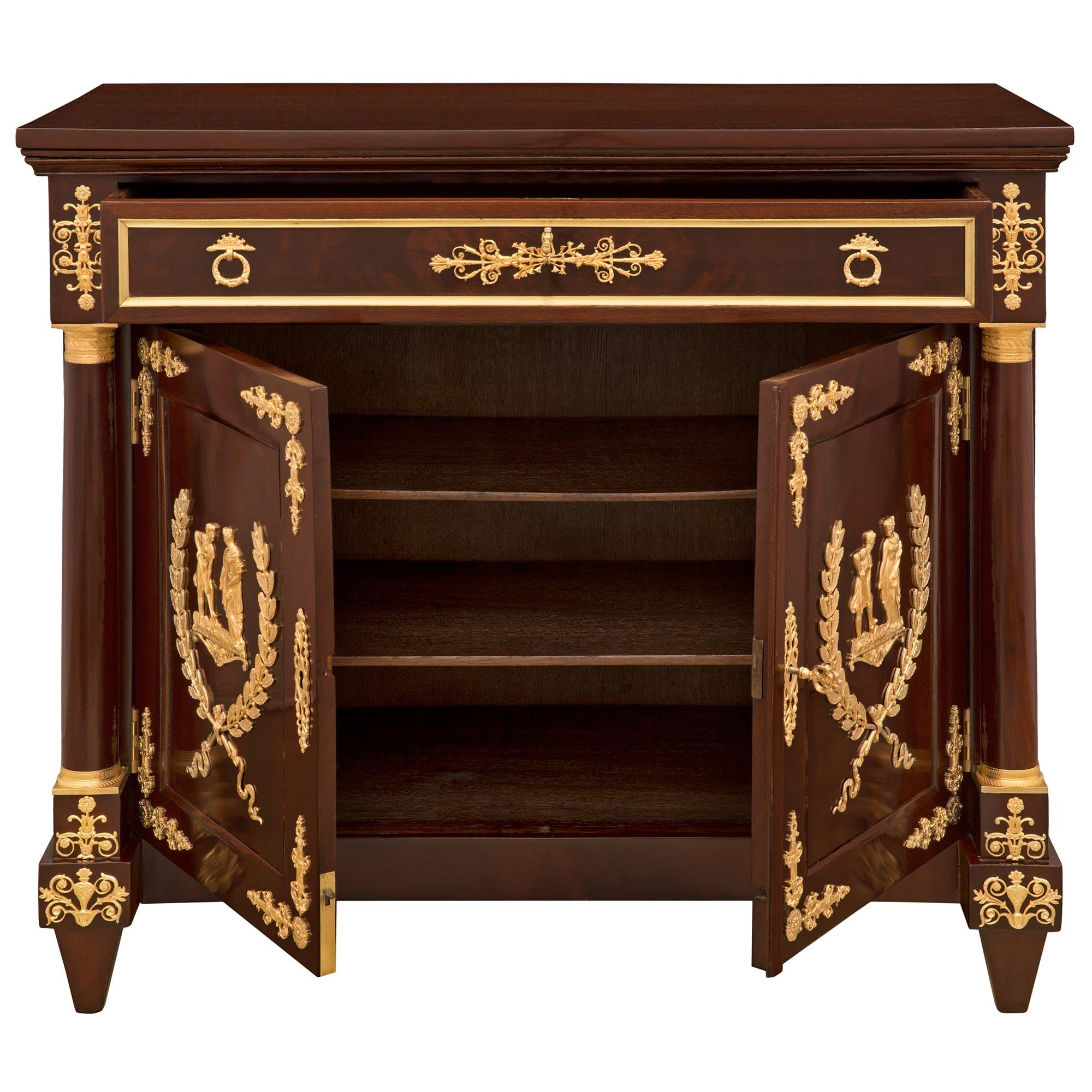 Neoclassical English 19th Century Neo-Classical St. Mahogany and Ormolu Buffet/Cabinet For Sale