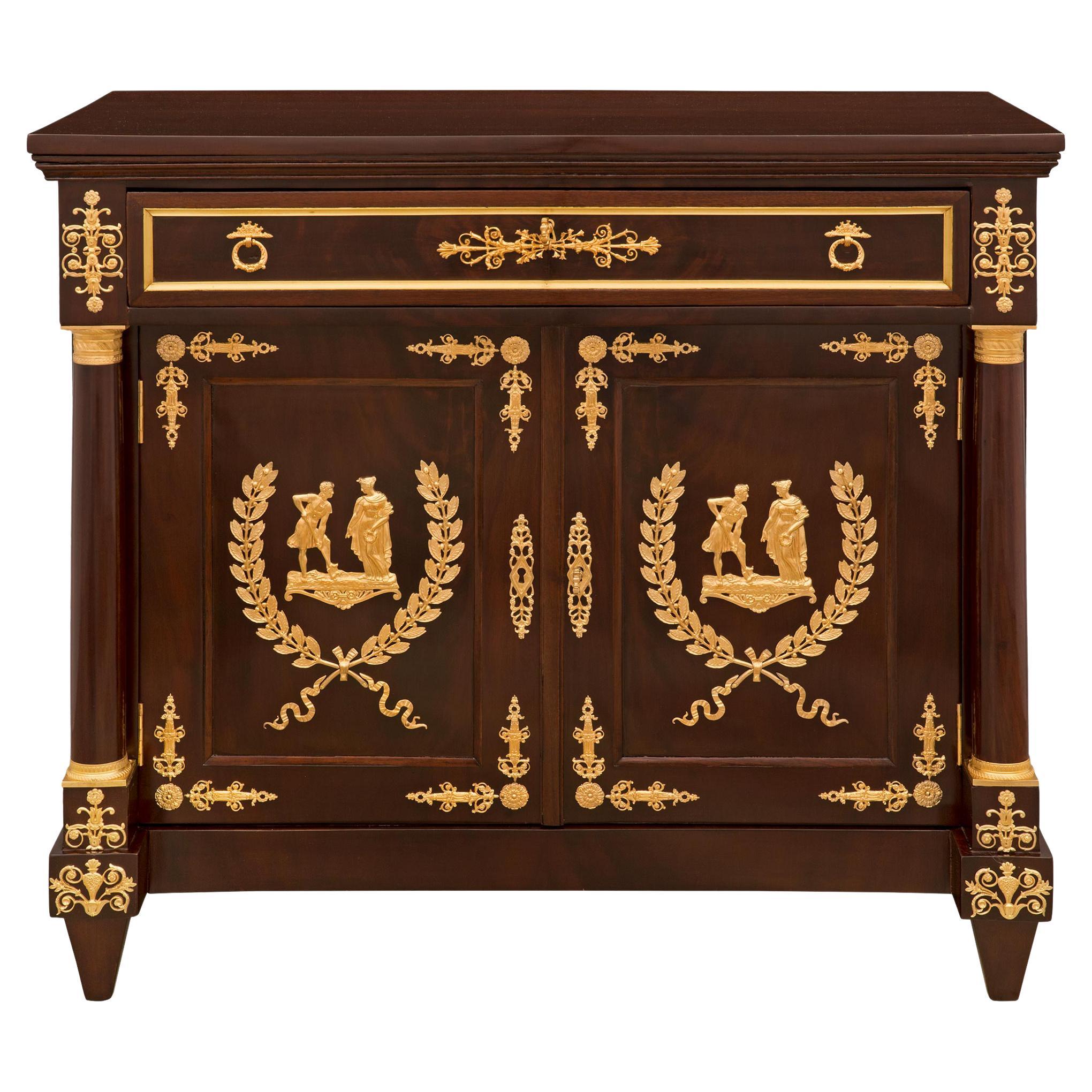 English 19th Century Neo-Classical St. Mahogany and Ormolu Buffet/Cabinet For Sale