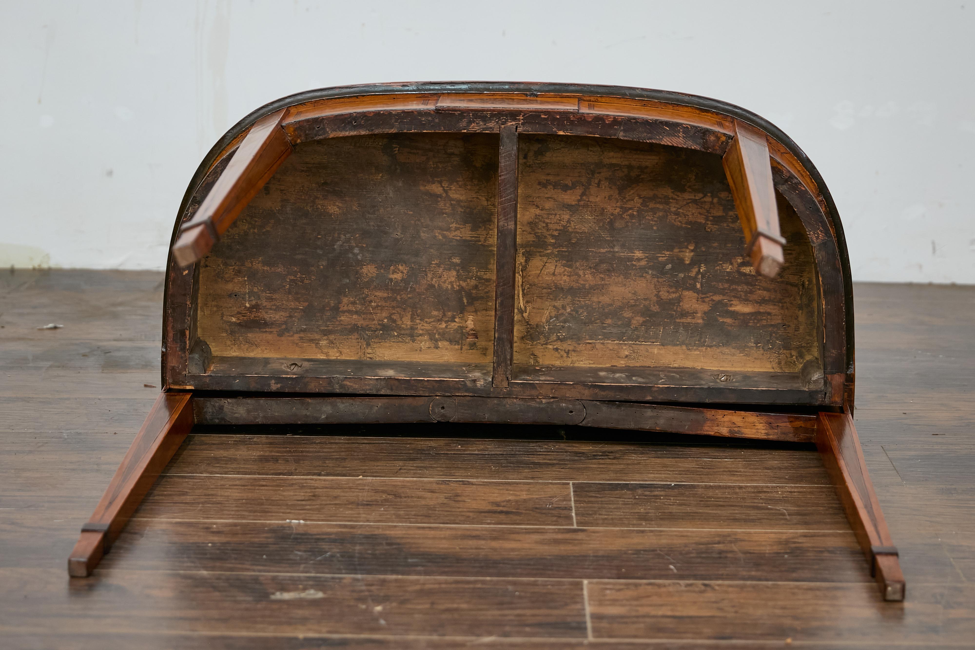 English 19th Century Neoclassical Demi-Lune Game Table with Inlaid Apron For Sale 14