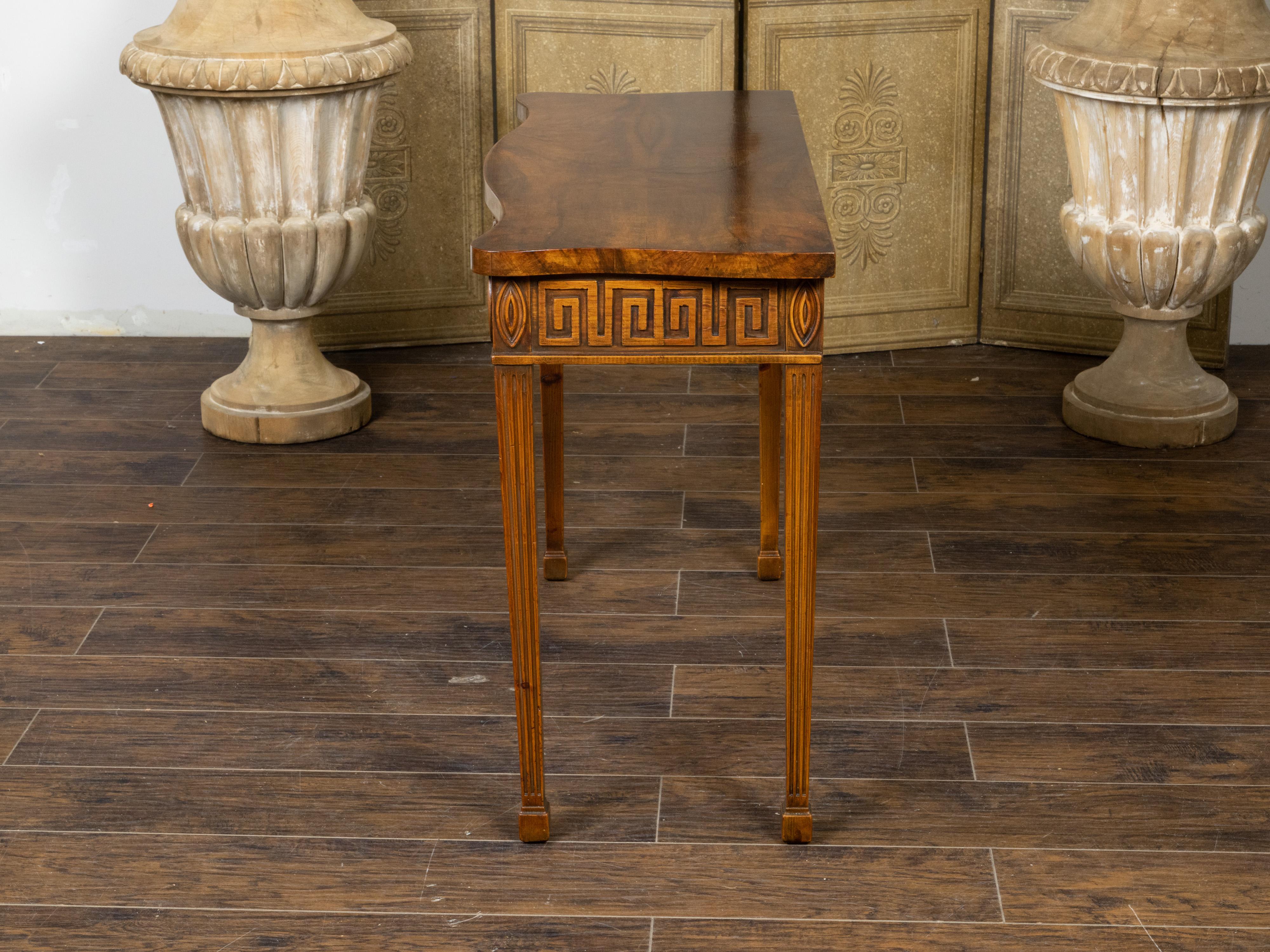 English 19th Century Neoclassical Revival Mahogany Console Table with Greek Key In Good Condition In Atlanta, GA