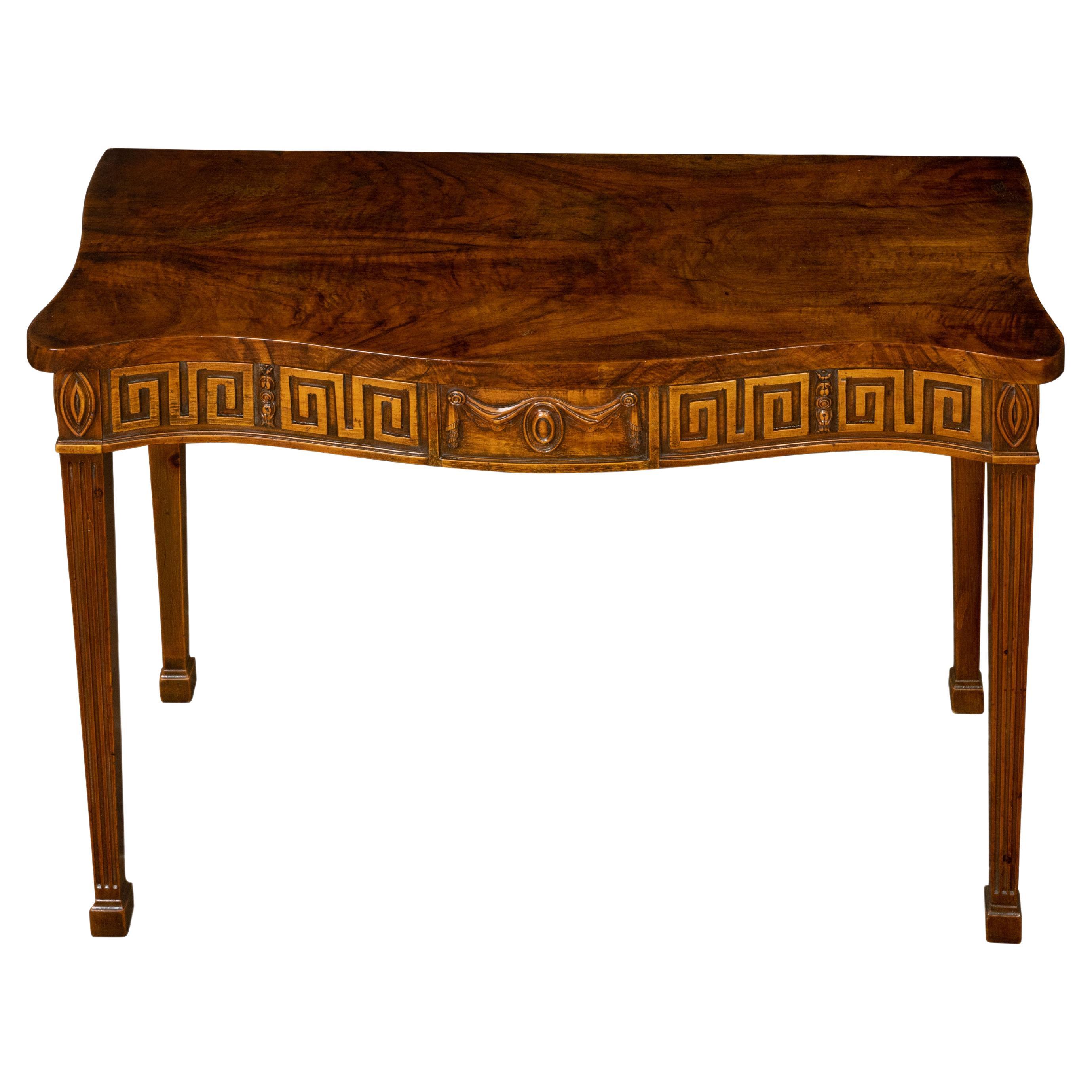 English 19th Century Neoclassical Revival Mahogany Console Table with Greek Key