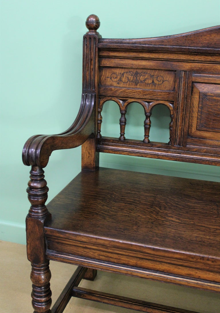 English 19th Century Oak Bench at 1stDibs