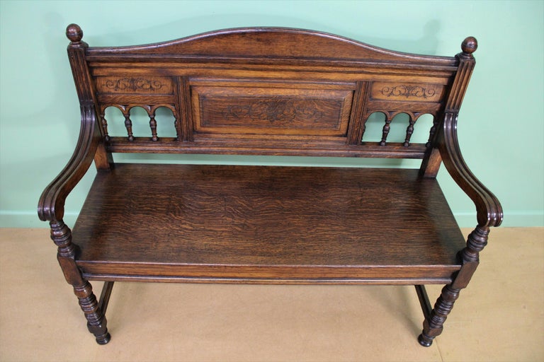 English 19th Century Oak Bench at 1stDibs