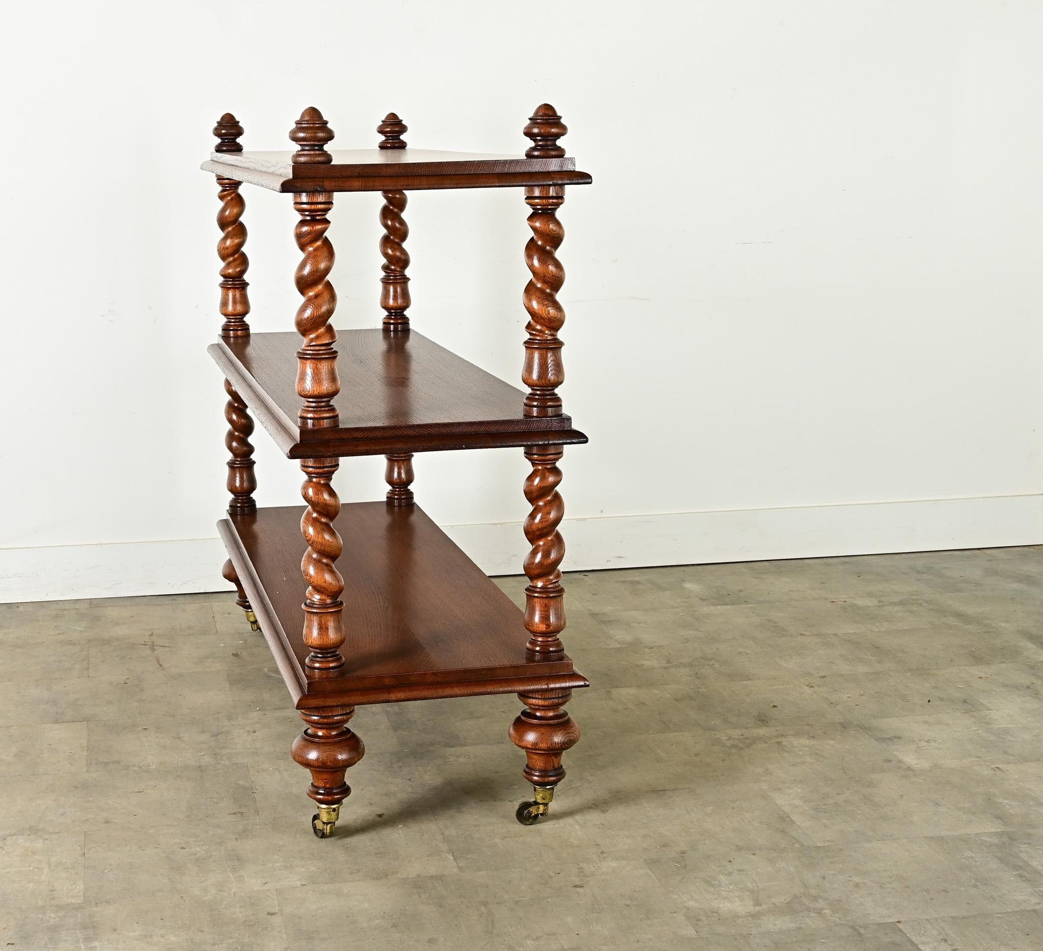 English 19th Century Oak Butler’s Trolley In Good Condition In Baton Rouge, LA