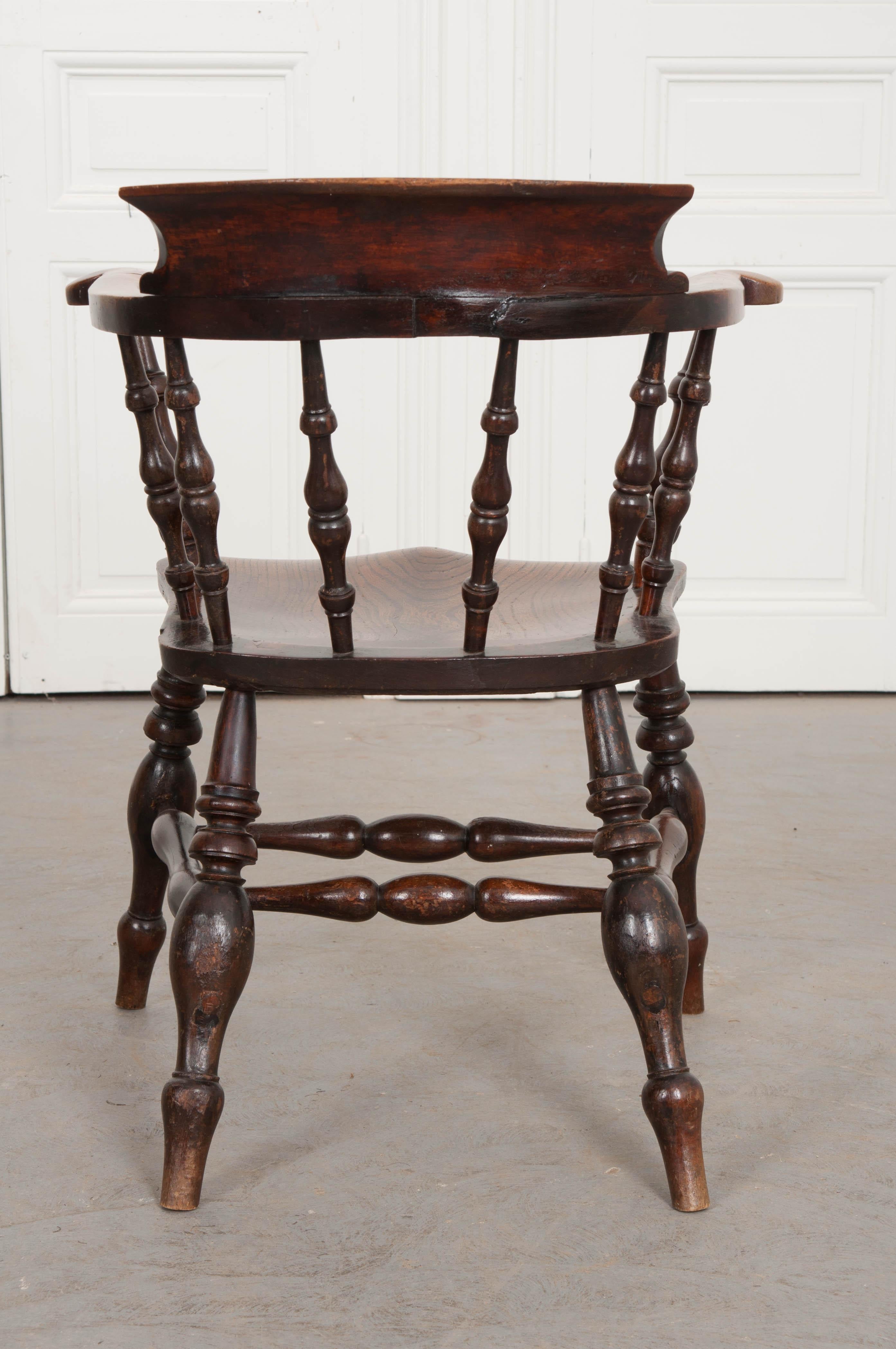 English 19th Century Oak Captain's Chair 4