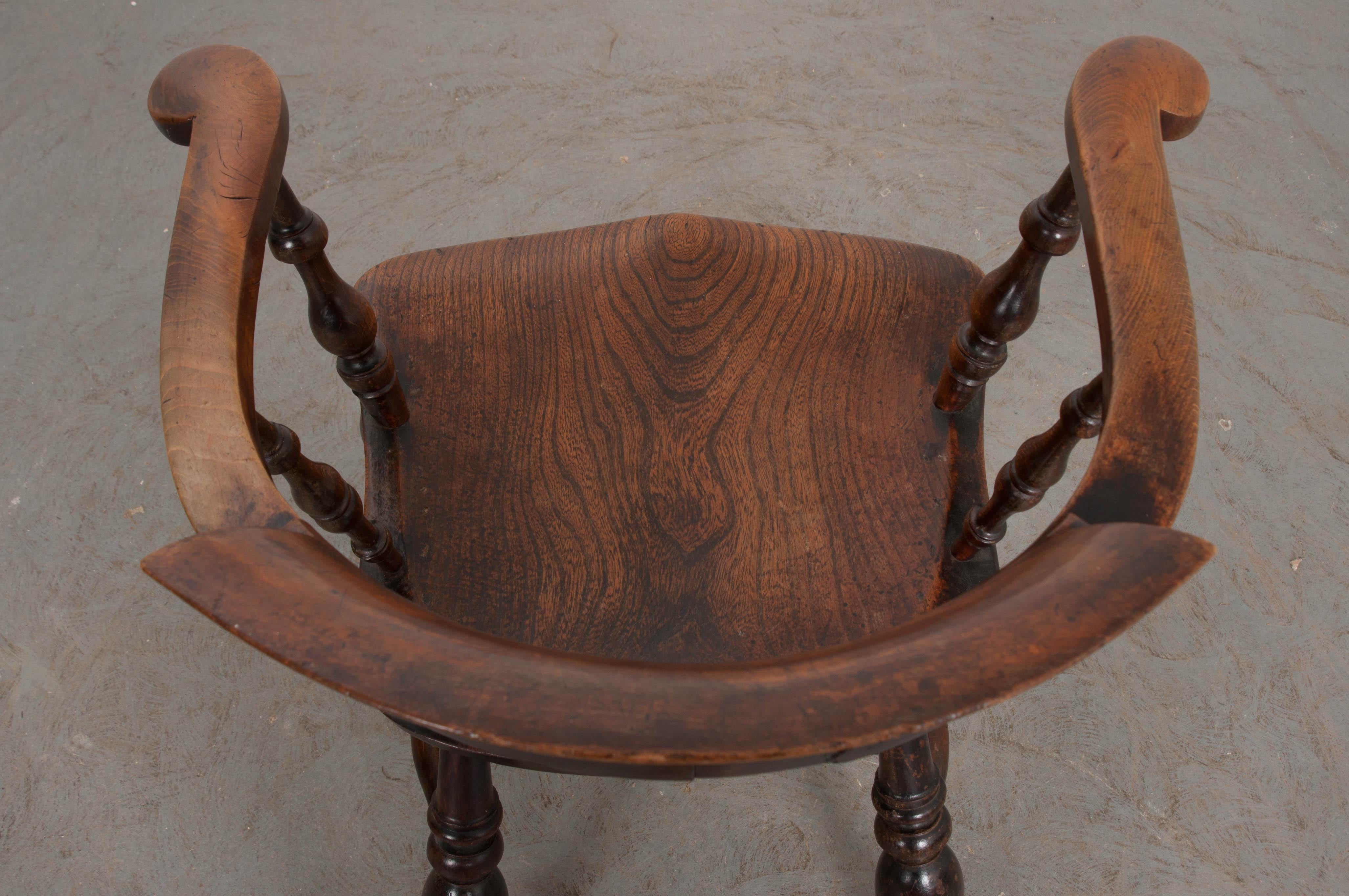 English 19th Century Oak Captain's Chair 1