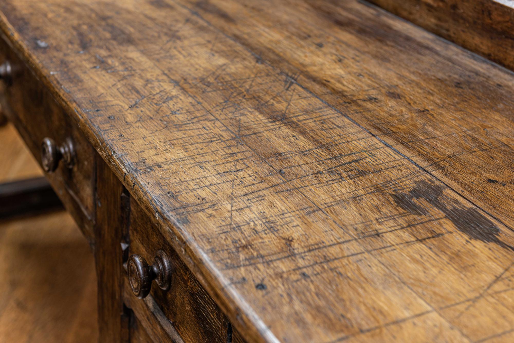 British English 19th Century Oak Church Prep Table Counter