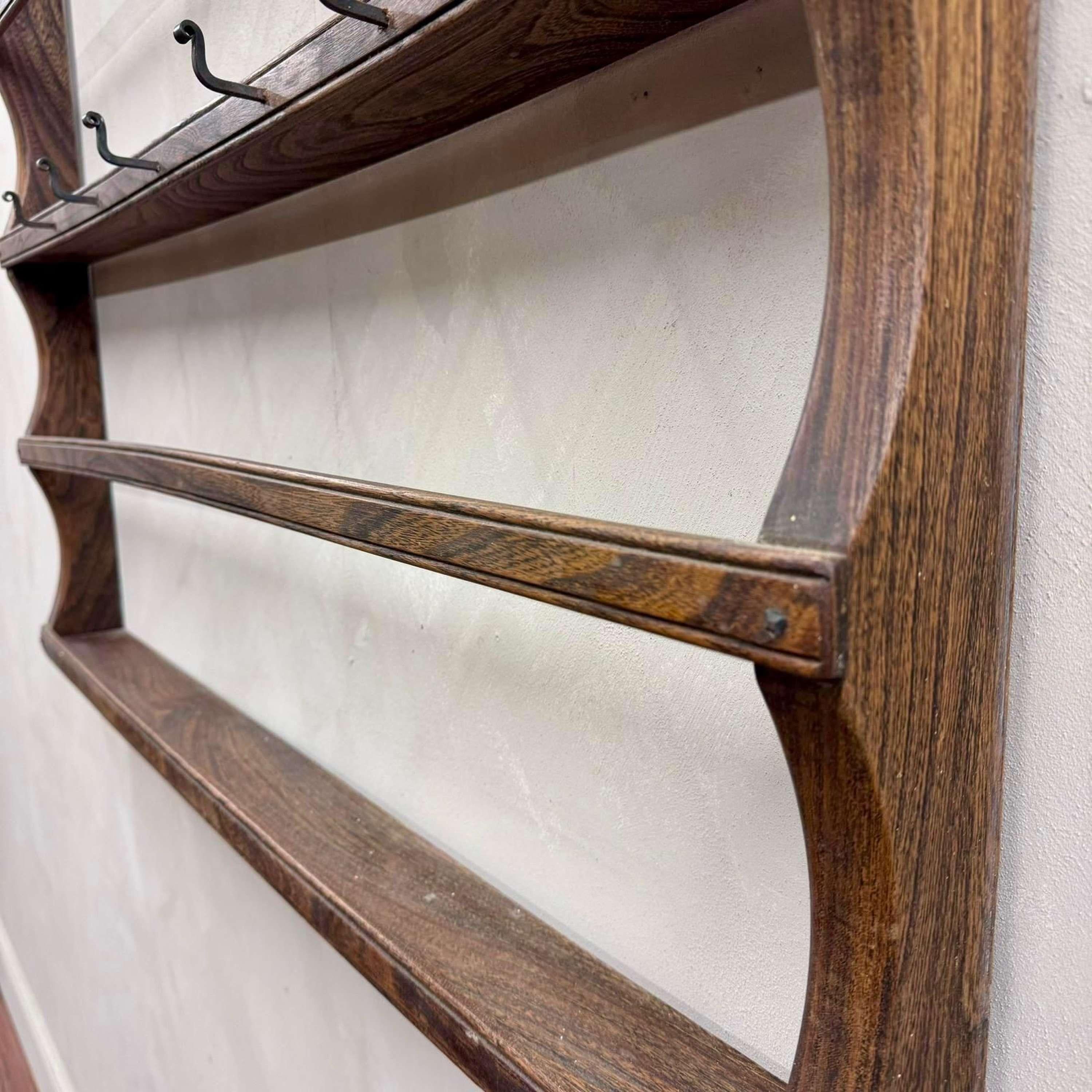 English 19th Century Oak Country House Plate Shelf For Sale 1
