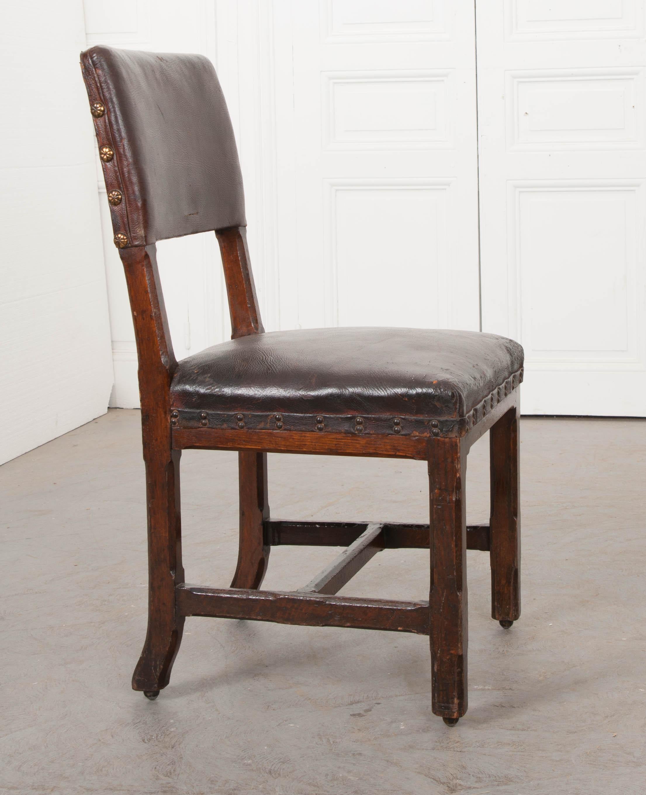Chaise de bureau anglaise en Oak du 19ème siècle en vente 3