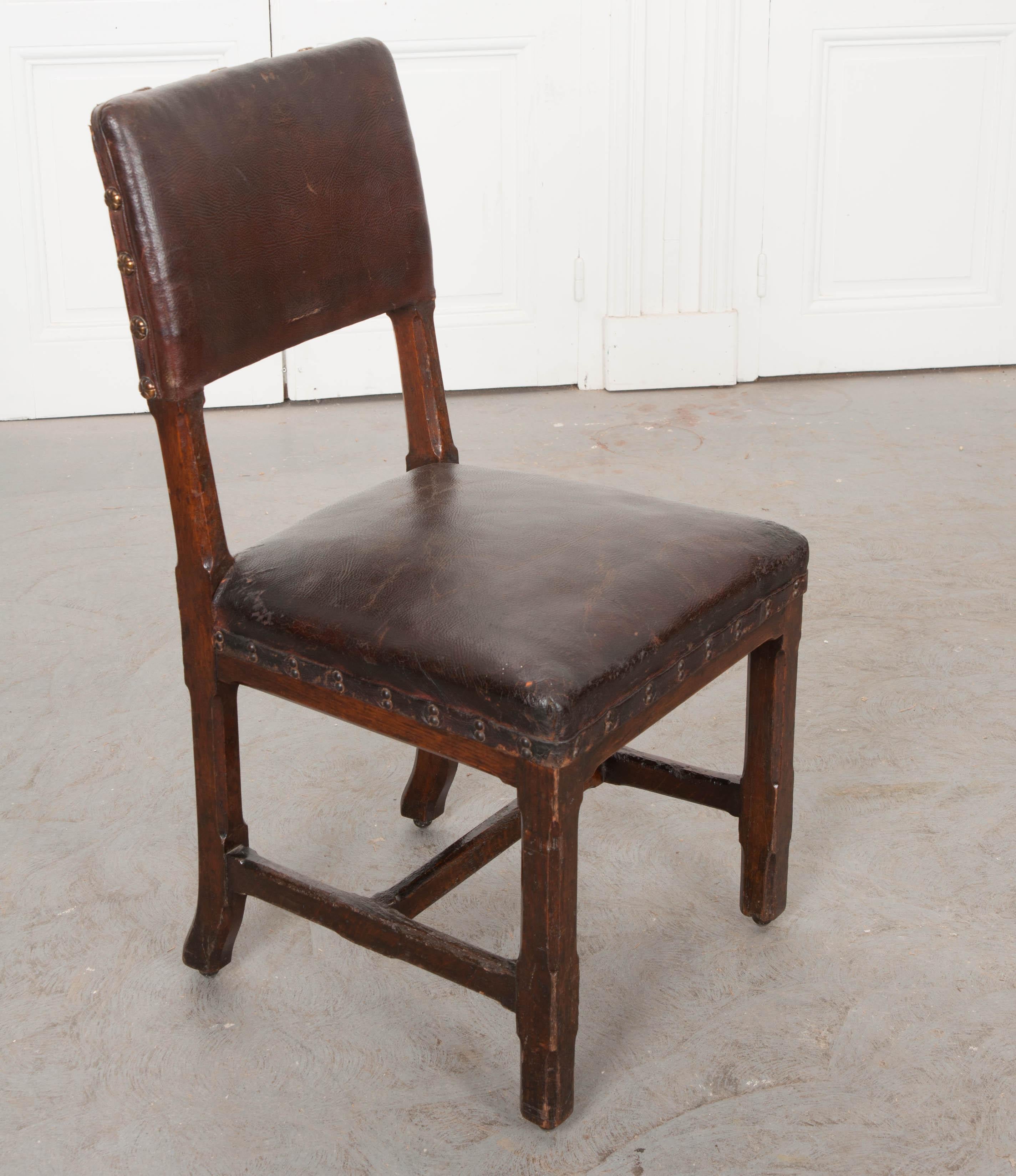 Chaise de bureau anglaise en Oak du 19ème siècle en vente 4
