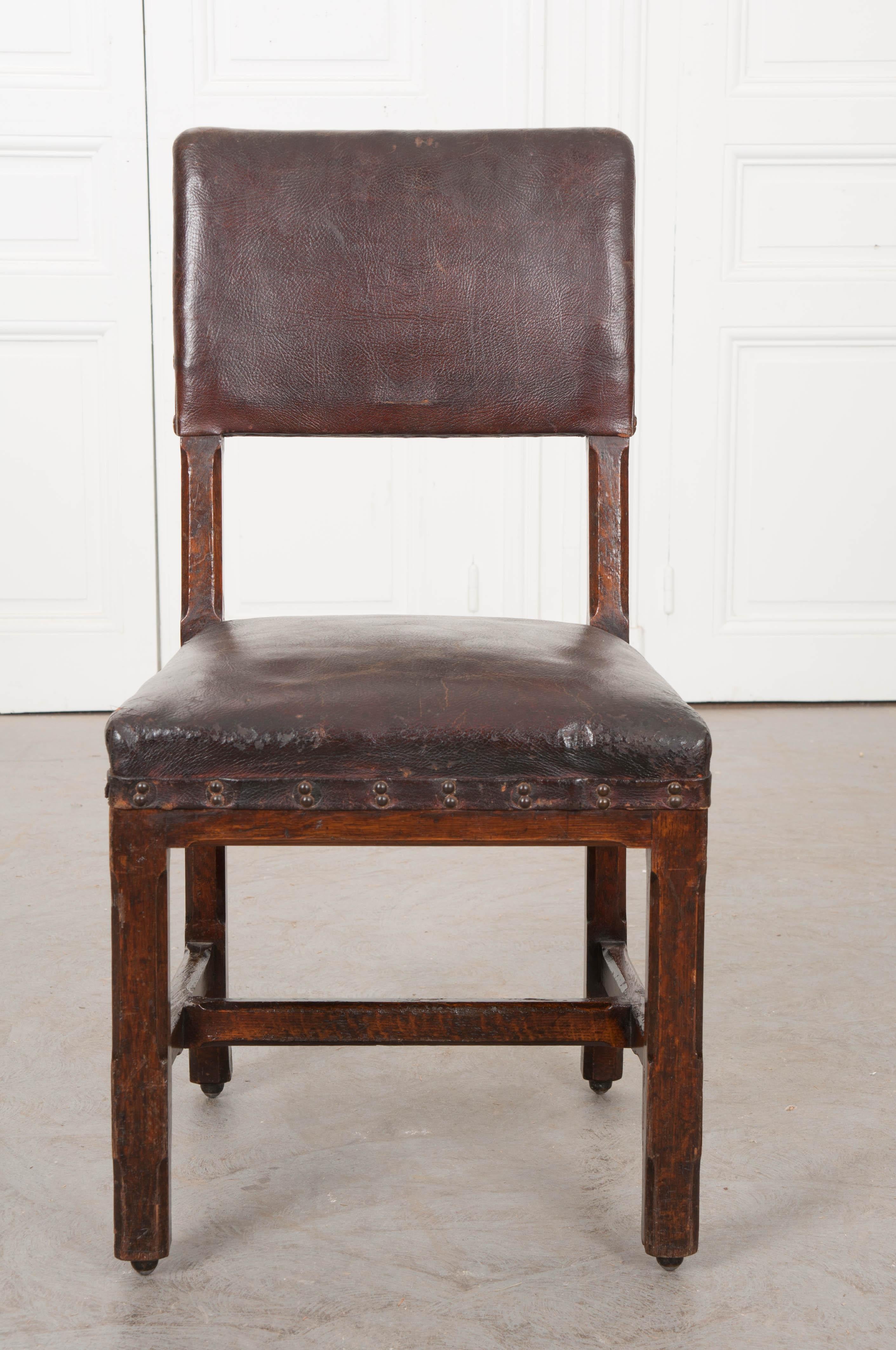 Chaise de bureau anglaise en Oak du 19ème siècle en vente 6