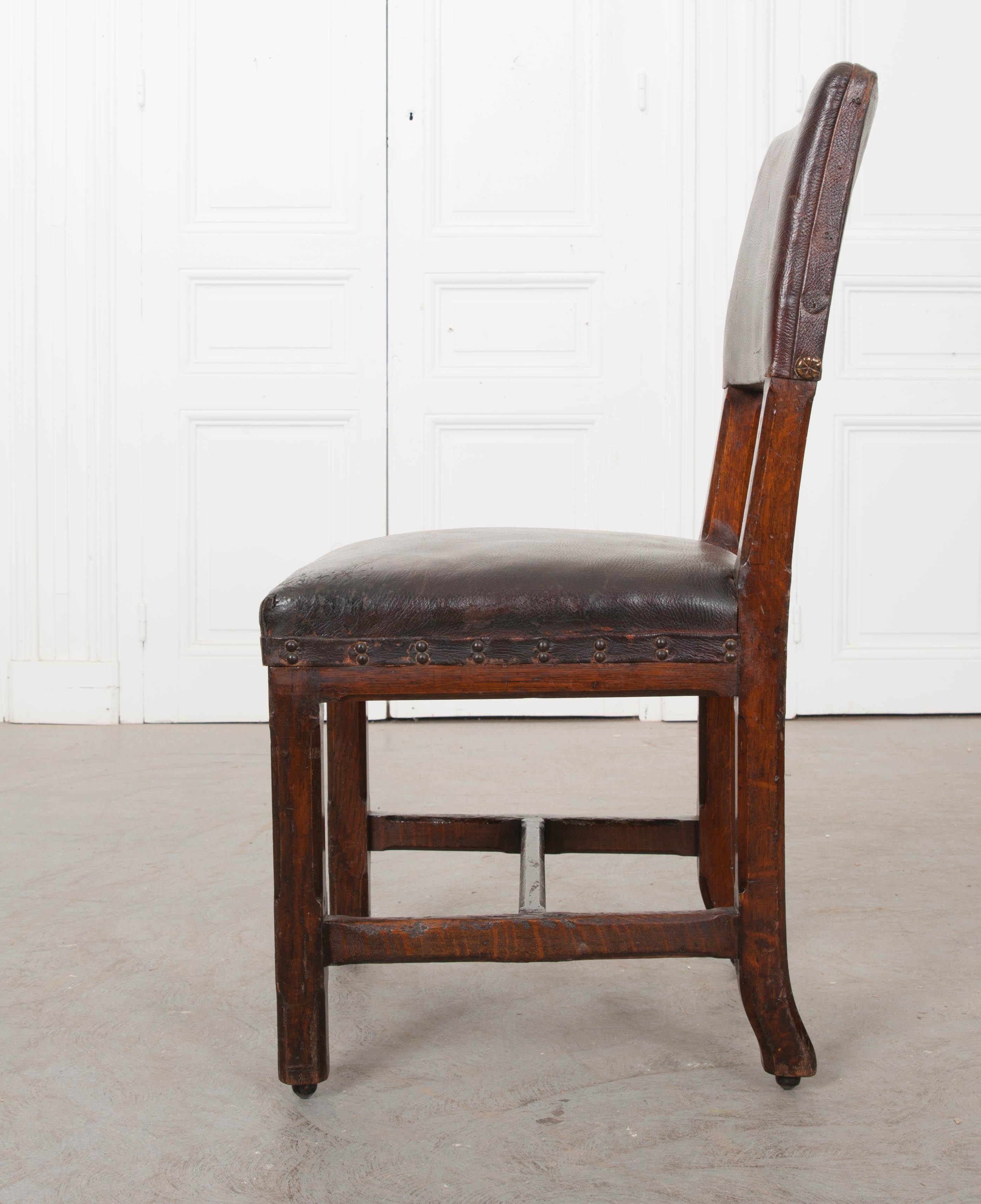 Chaise de bureau anglaise en Oak du 19ème siècle en vente 7