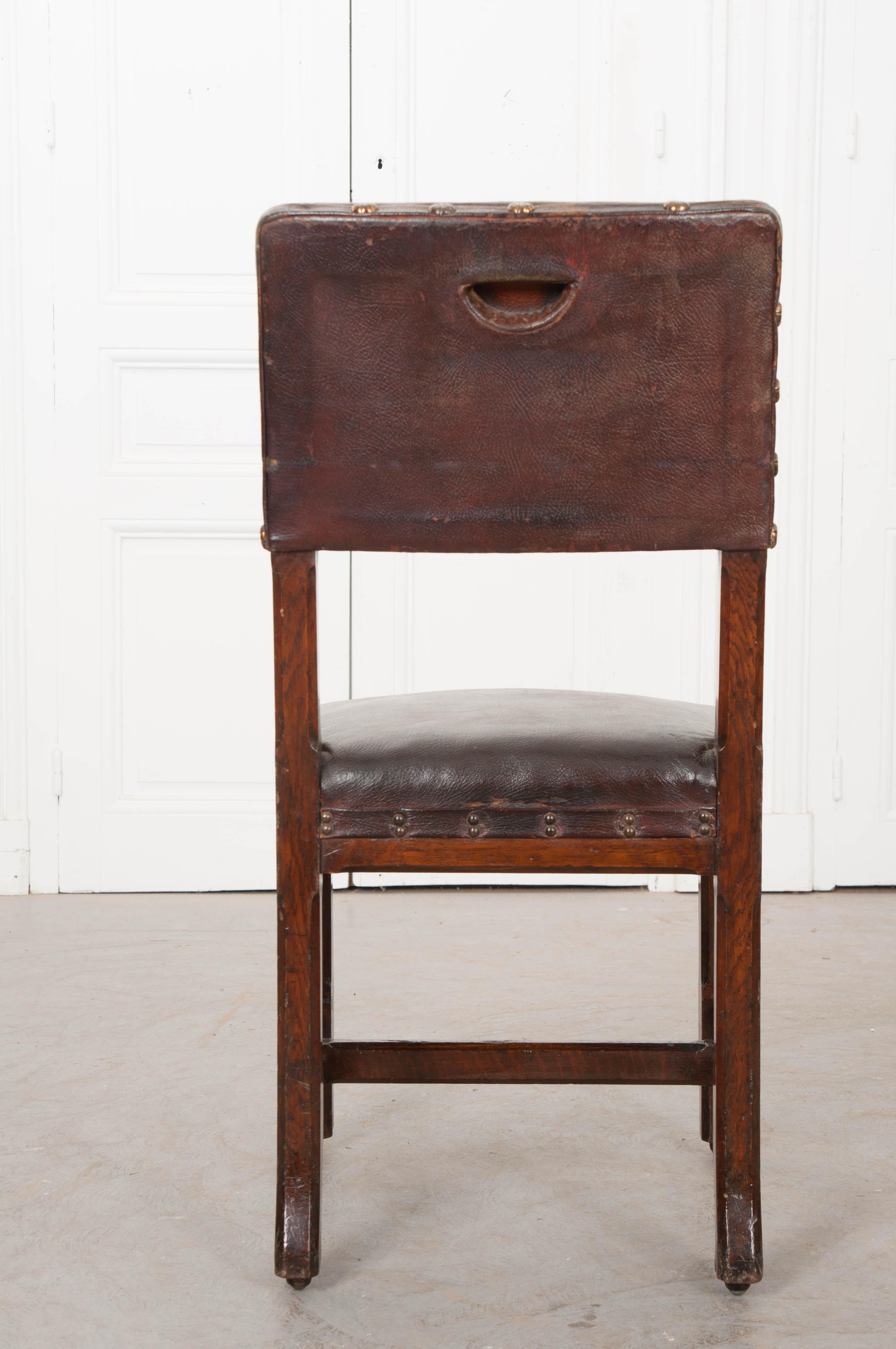 Chaise de bureau anglaise en Oak du 19ème siècle en vente 8
