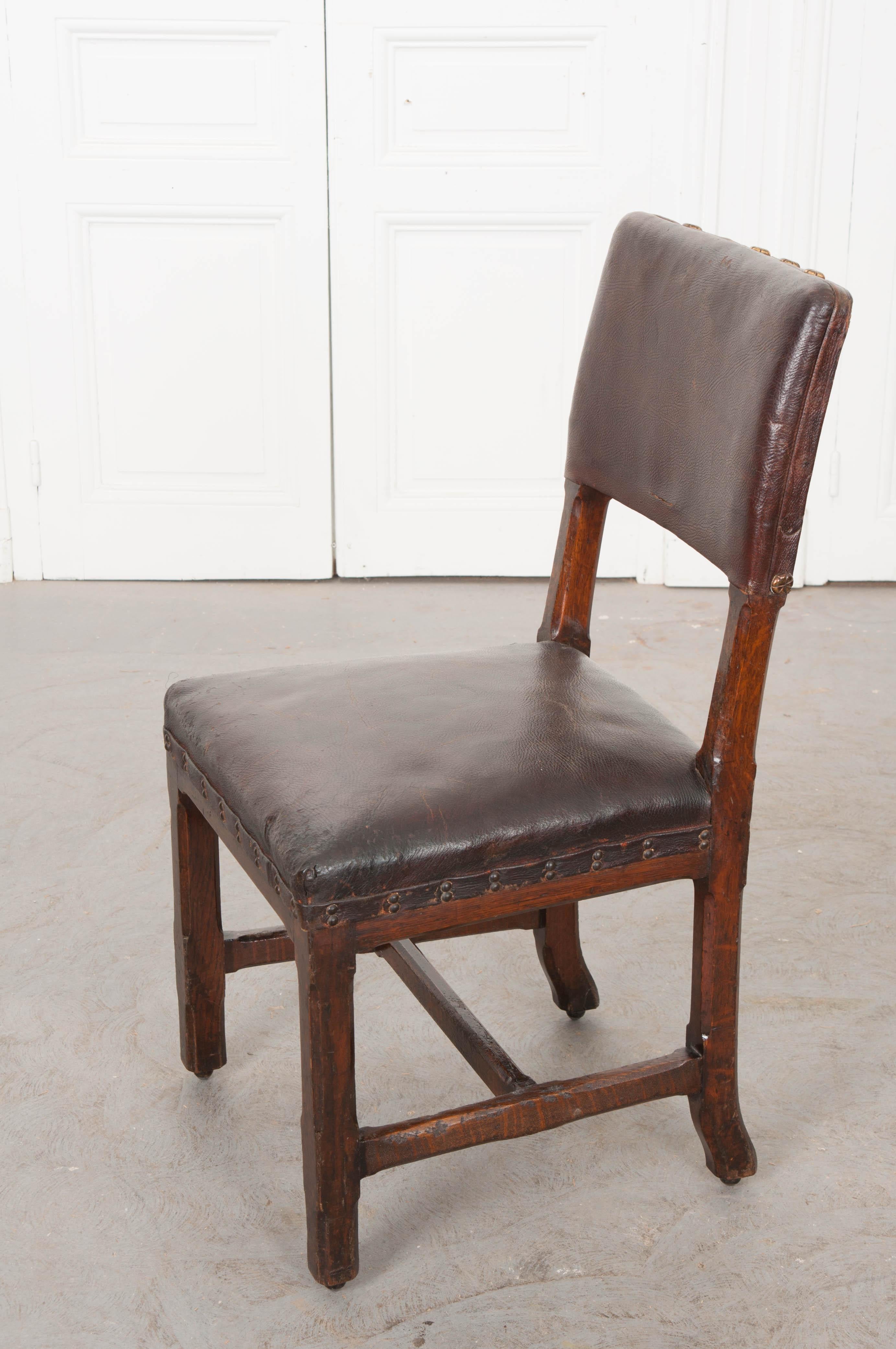 Chaise de bureau anglaise en Oak du 19ème siècle en vente 1