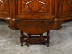 English 19th Century Oak Drop-Leaf Side Table with Turned Gateleg Base