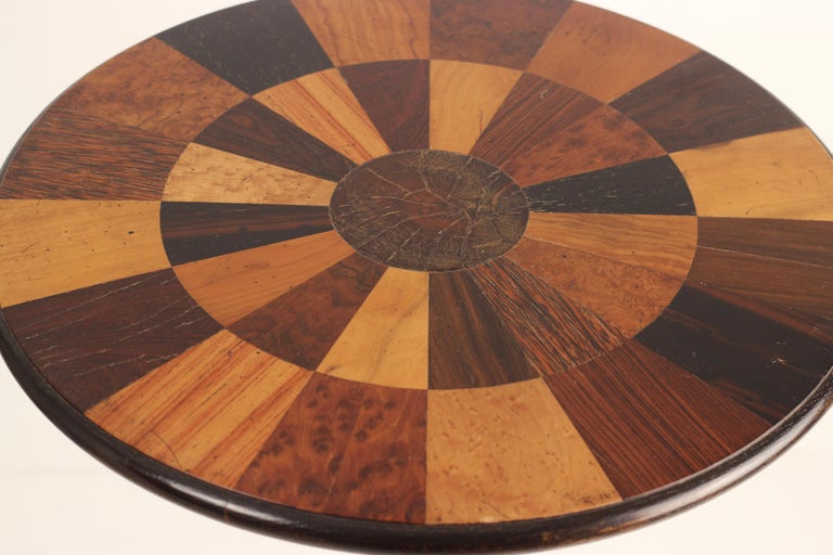 Late 19th Century English 19th Century Oak Hard Wood Specimen Pedestal, Tripod Table / Wine Table For Sale