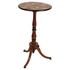 English 19th Century Oak Hard Wood Specimen Pedestal, Tripod Table / Wine Table