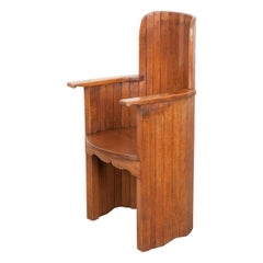 Antique English 19th Century Oak Pub Chair