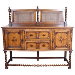 Antique English 19th Century Oak Sideboard Fine Quality Credenza Arts & Crafts Country