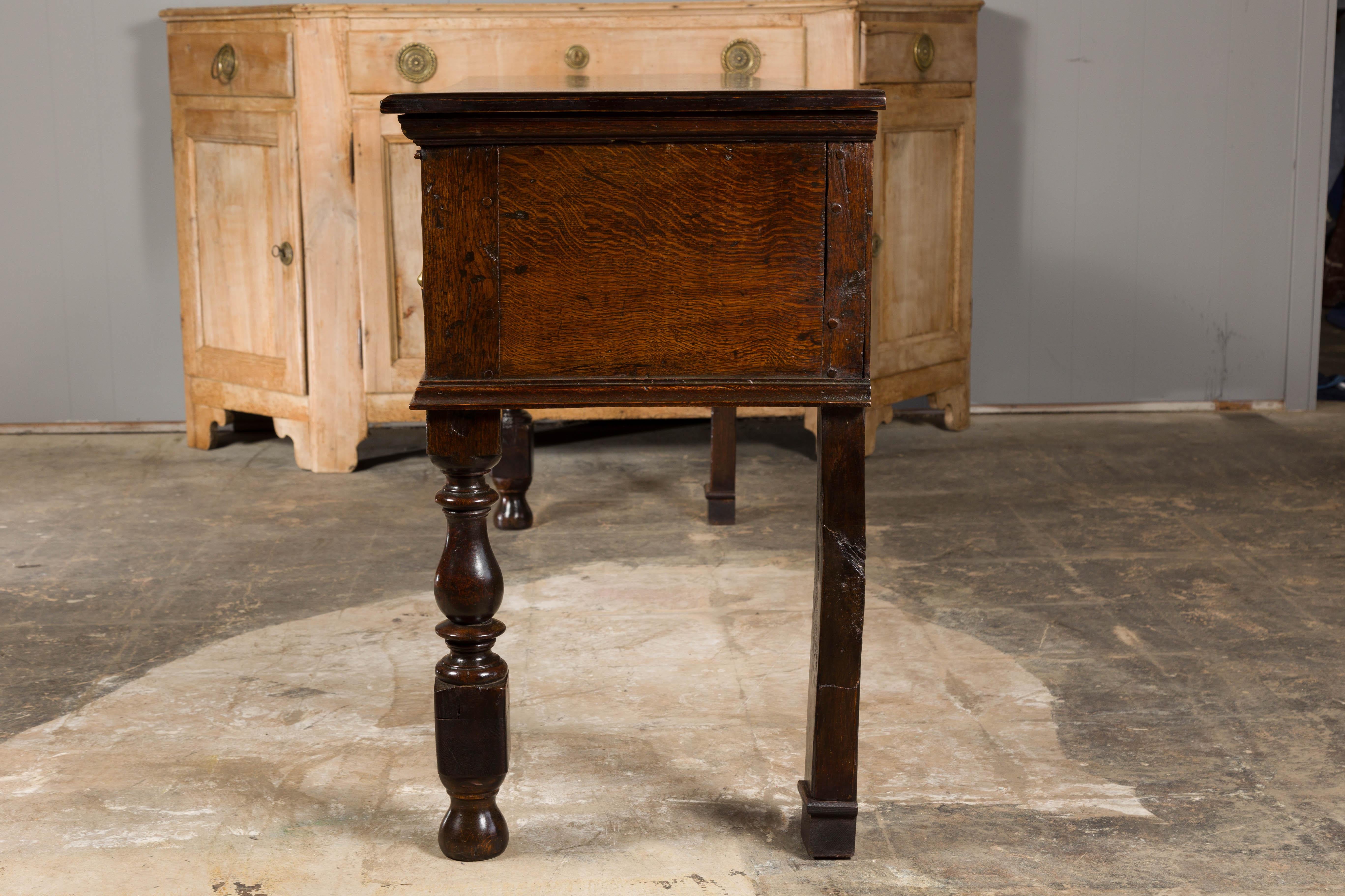 English 19th Century Oak Sideboard with Geometric Front and Three Drawers For Sale 15