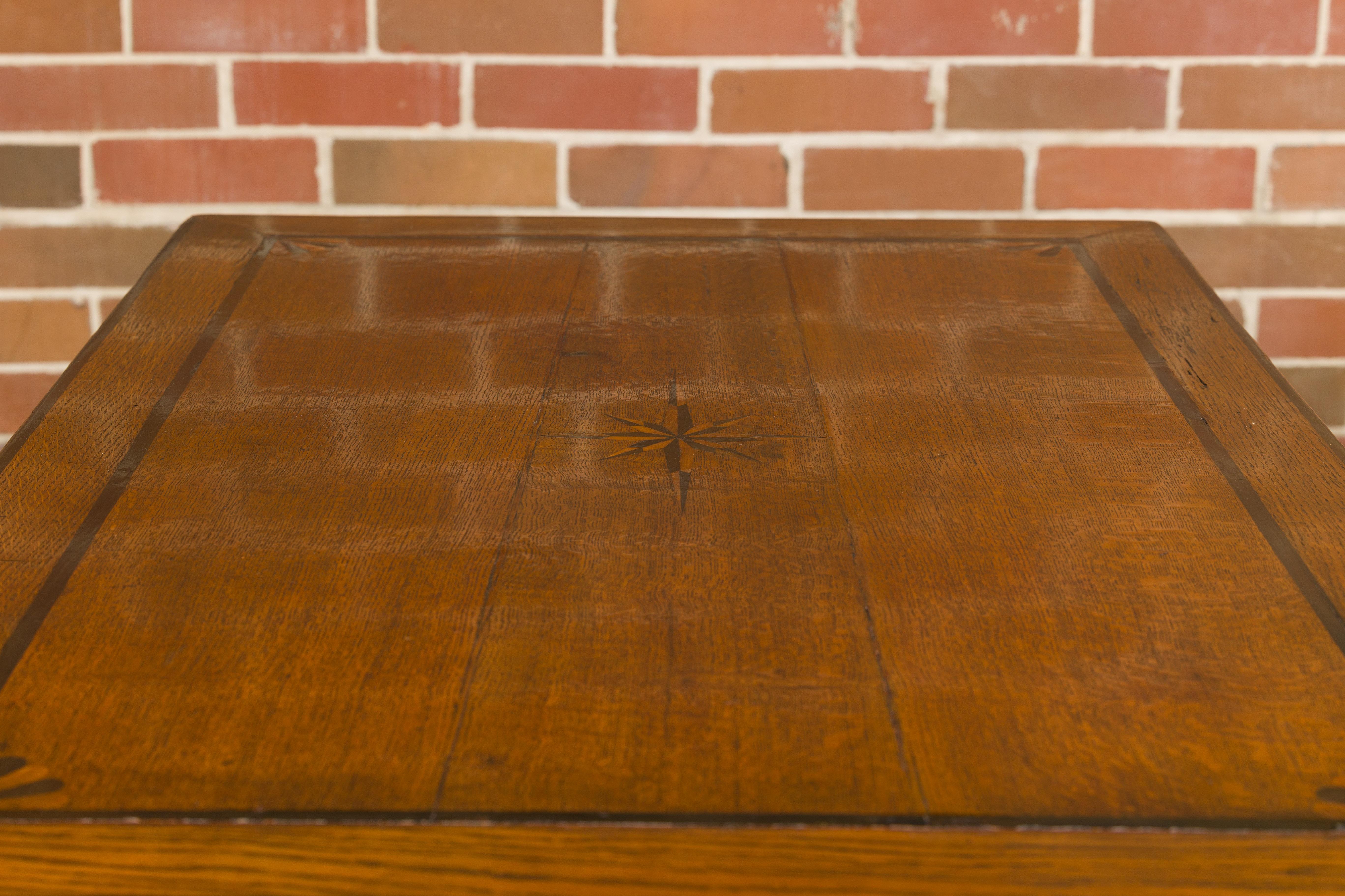 English 19th Century Oak Table with Carved Apron and Turned Baluster Legs For Sale 13