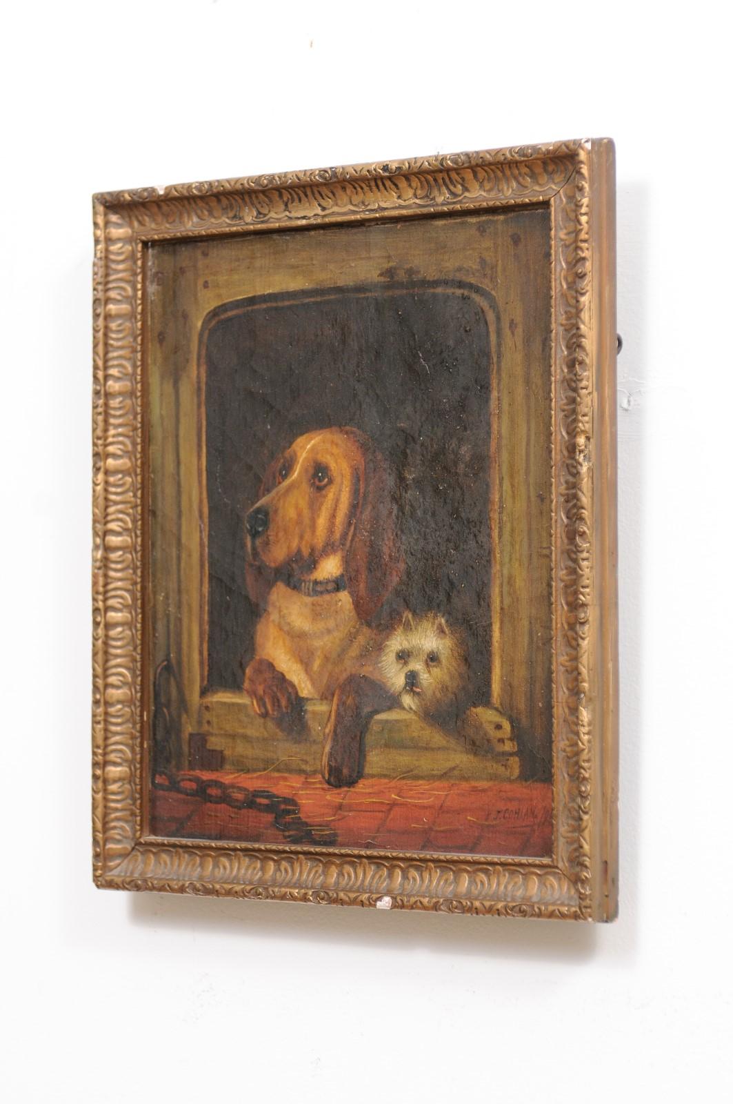 English 19th Century Oil Dog Painting after Landseer's Dignity and Impudence 3