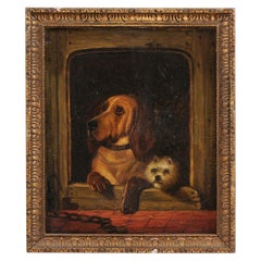 English 19th Century Oil Dog Painting after Landseer's Dignity and Impudence