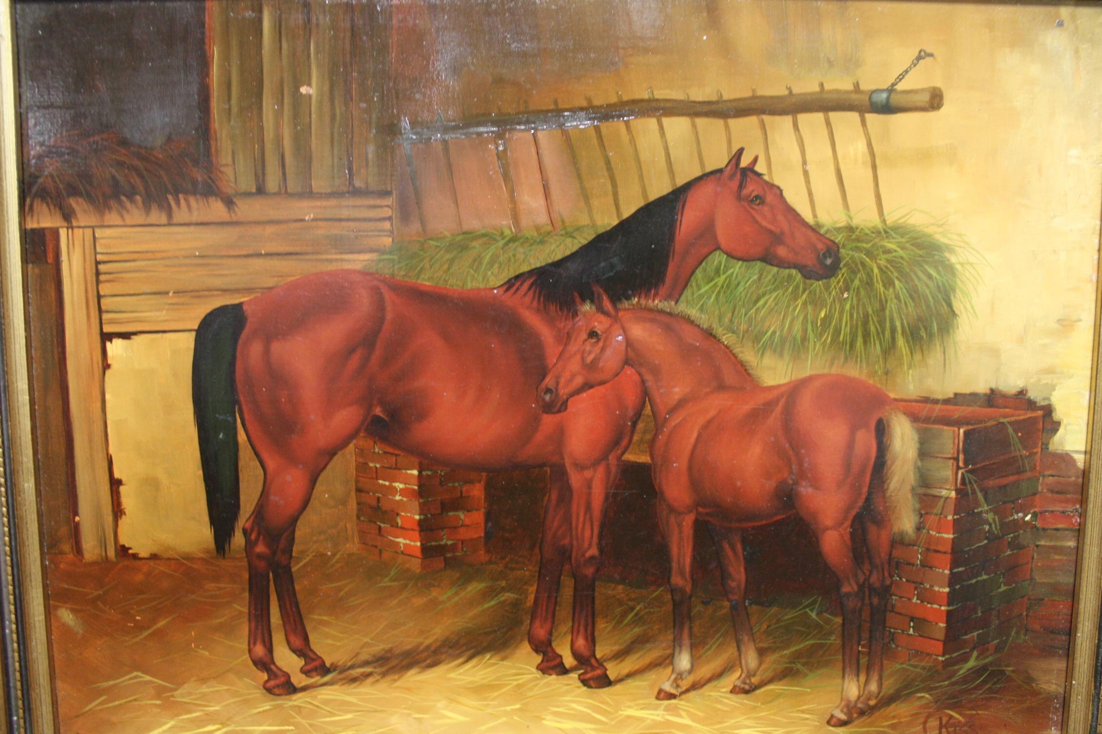 English 19th Century Oil Painting In Good Condition For Sale In Stockbridge, GA