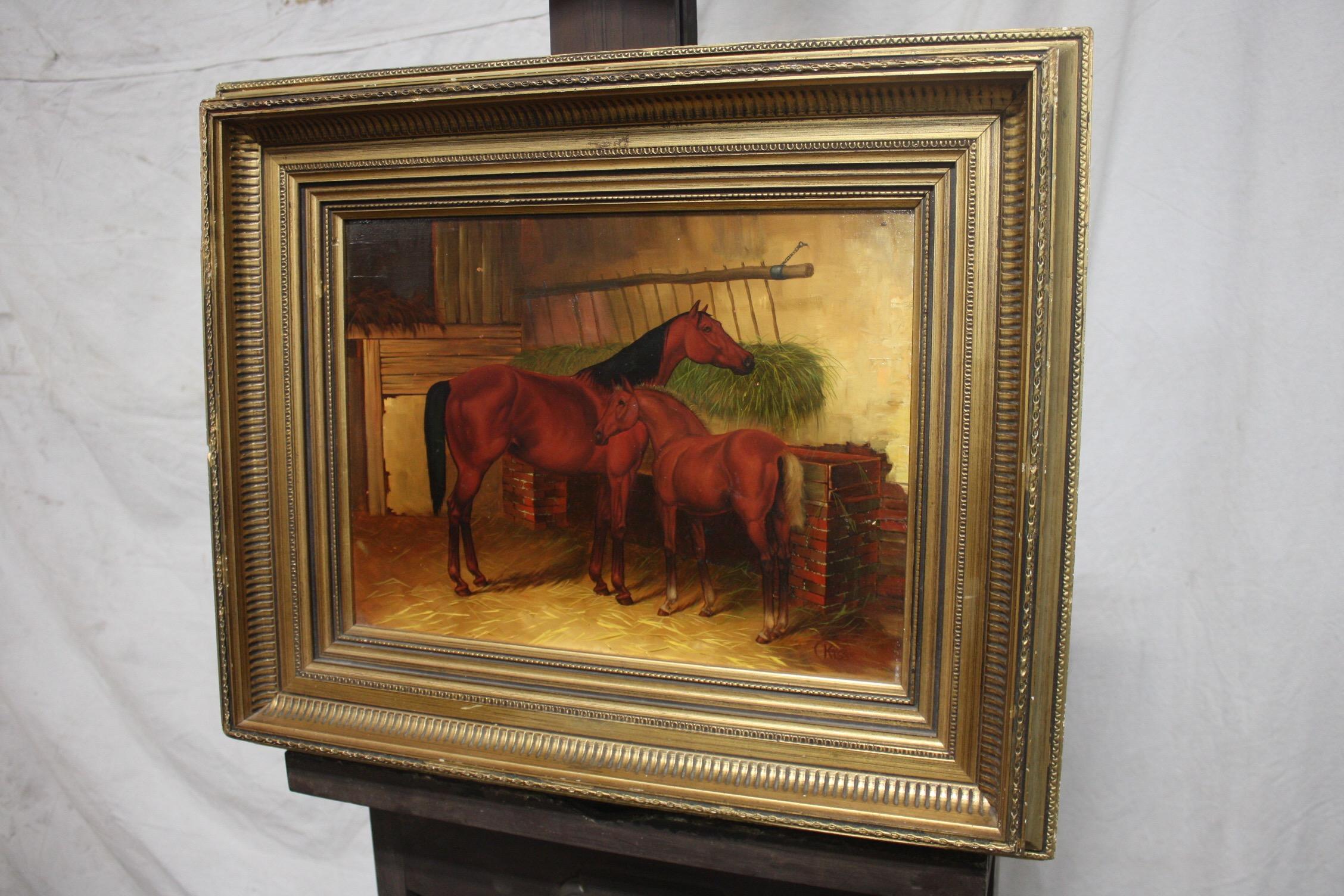 Peinture à l'huile anglaise du XIXe siècle Bon état - En vente à Stockbridge, GA