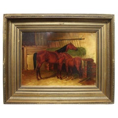 19th Century English Oil Painting on Wood, Good Condition
