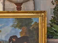 English 19th Century Oil Painting of a Dog and Pheasant in Landscape