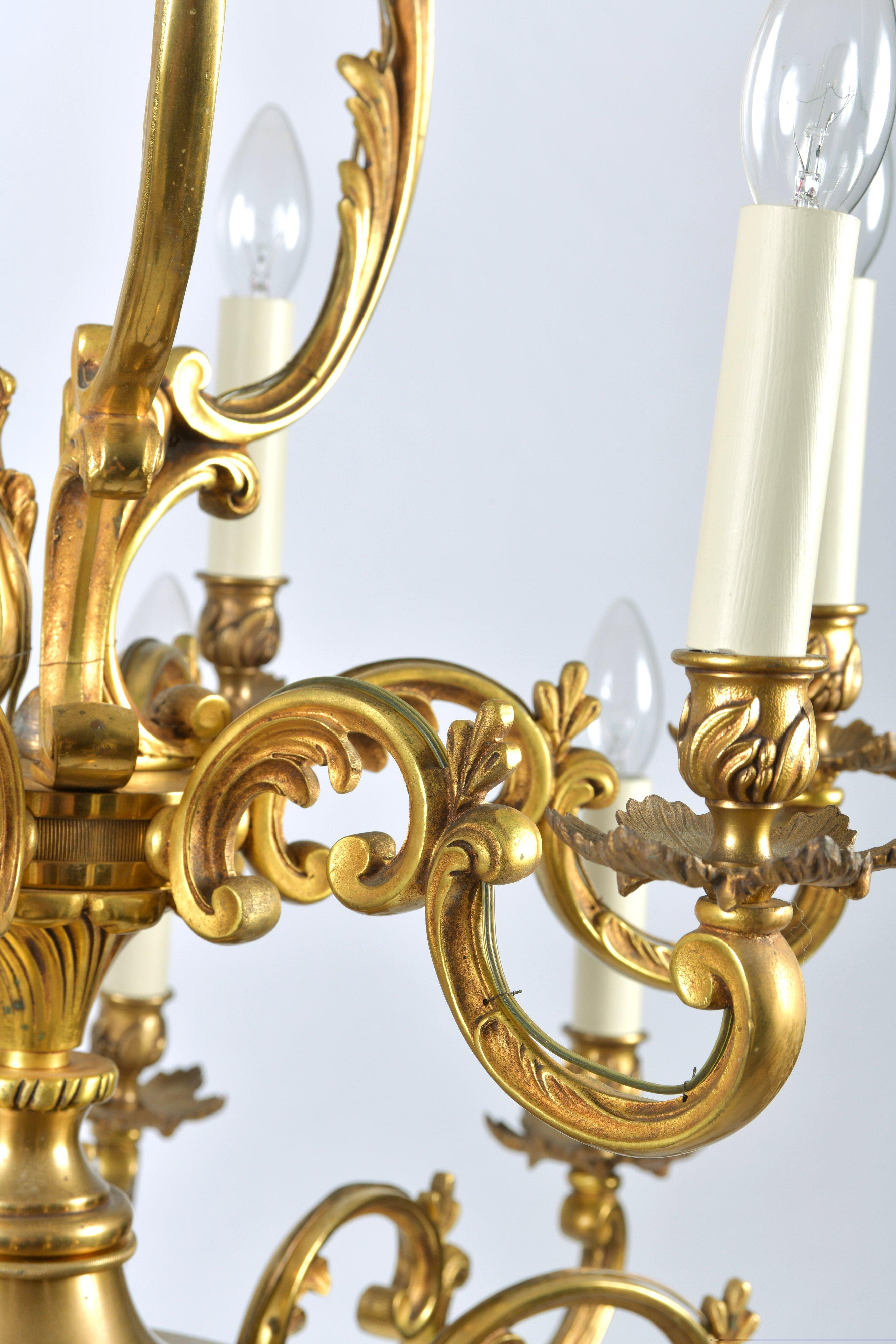 English 19th Century Ormolu Chandelier 1