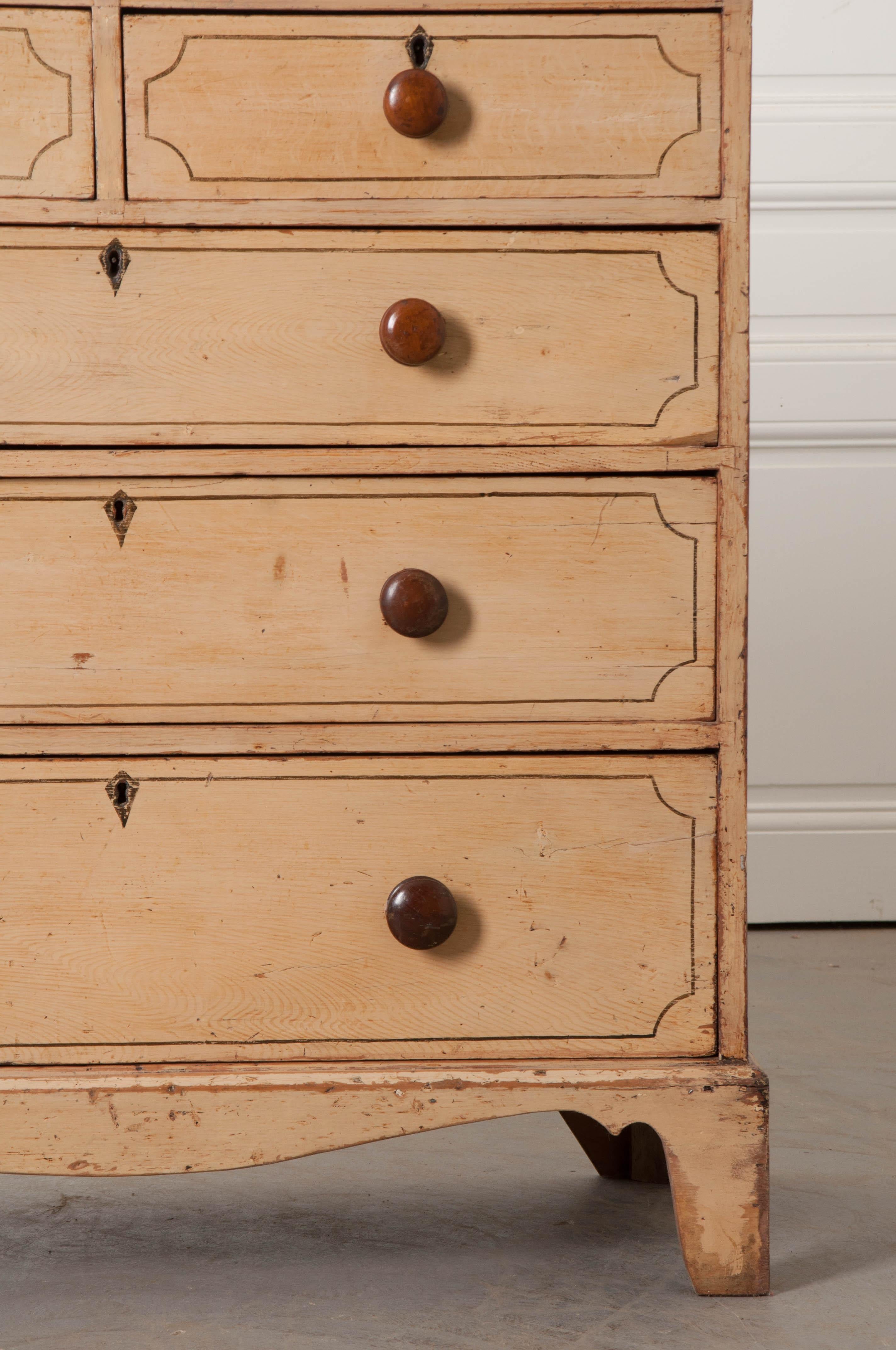 Georgian English 19th Century Painted Chest of Drawers