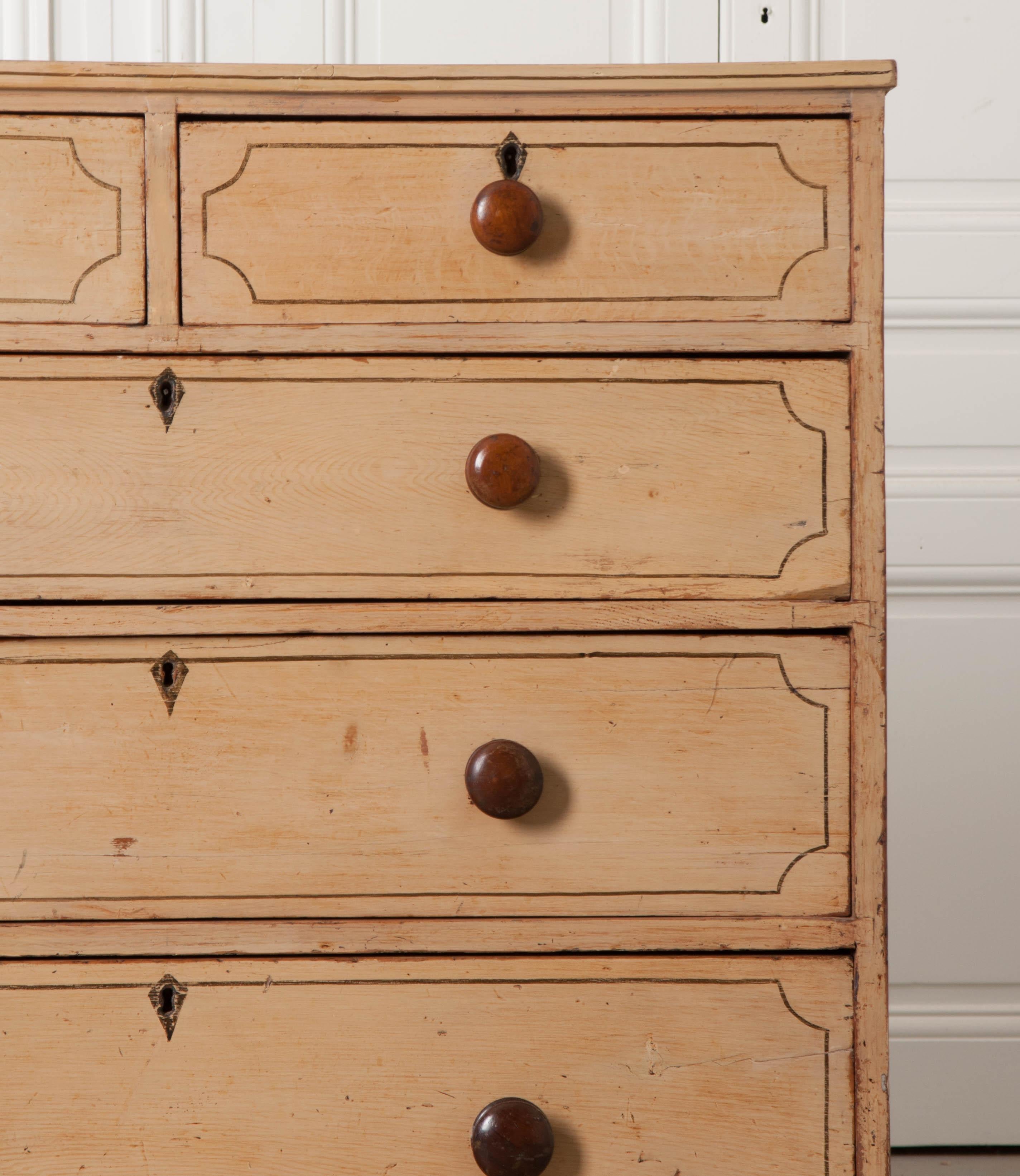 Hand-Painted English 19th Century Painted Chest of Drawers