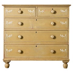 Commode peinte anglaise du 19e siècle