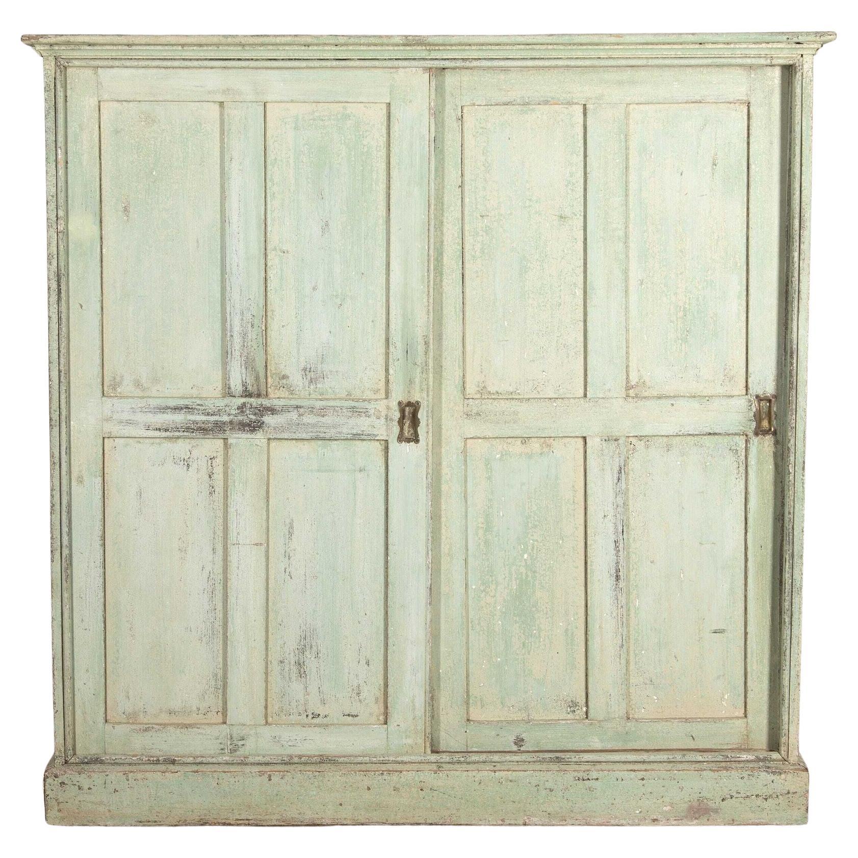 19th Century English Original Painted Cupboard For Sale at 1stDibs