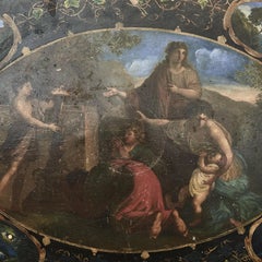 English 19th Century Painted Oval Tole Tray