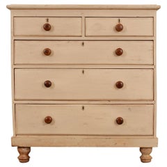 English 19th Century Painted Pine Chest of Drawers