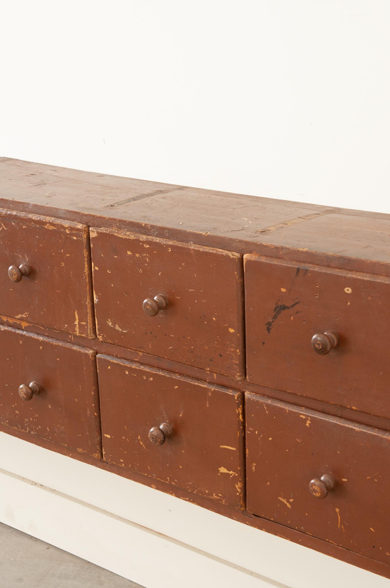 English 19th Century Painted Pine Console of Drawers 7
