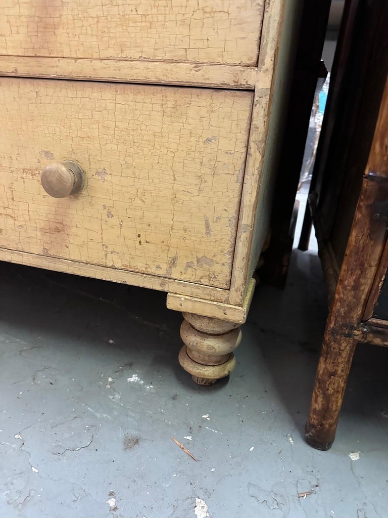 English 19th Century Painted Wood Five Drawer Commode at 1stDibs