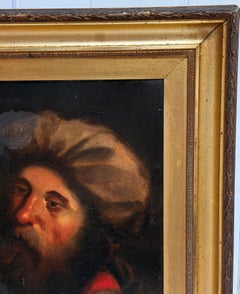 Fine Early 19th Century Portrait of Man in Turban Atmospheric Original Painting