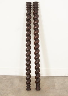 English 19th Century Pair of Barley Twist Columns